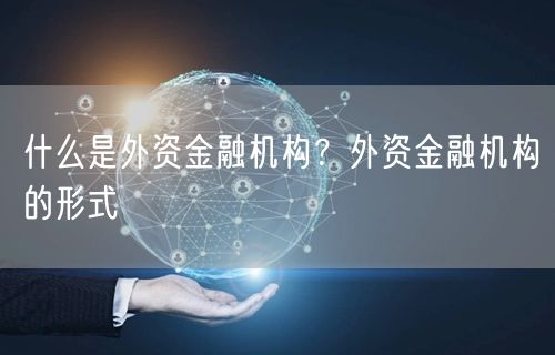 什么是外资金融机构？外资金融机构的形式